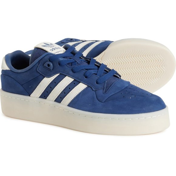 NEW adidas Rivalry Lux Low Basketball Shoes - Leather  Blue/Ivory For Men 252 - Picture 2 of 8